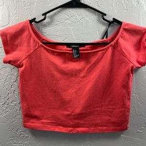 Pink/coral crop top
